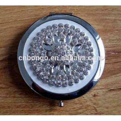 acrylic and rhinestones compact makeup mirror